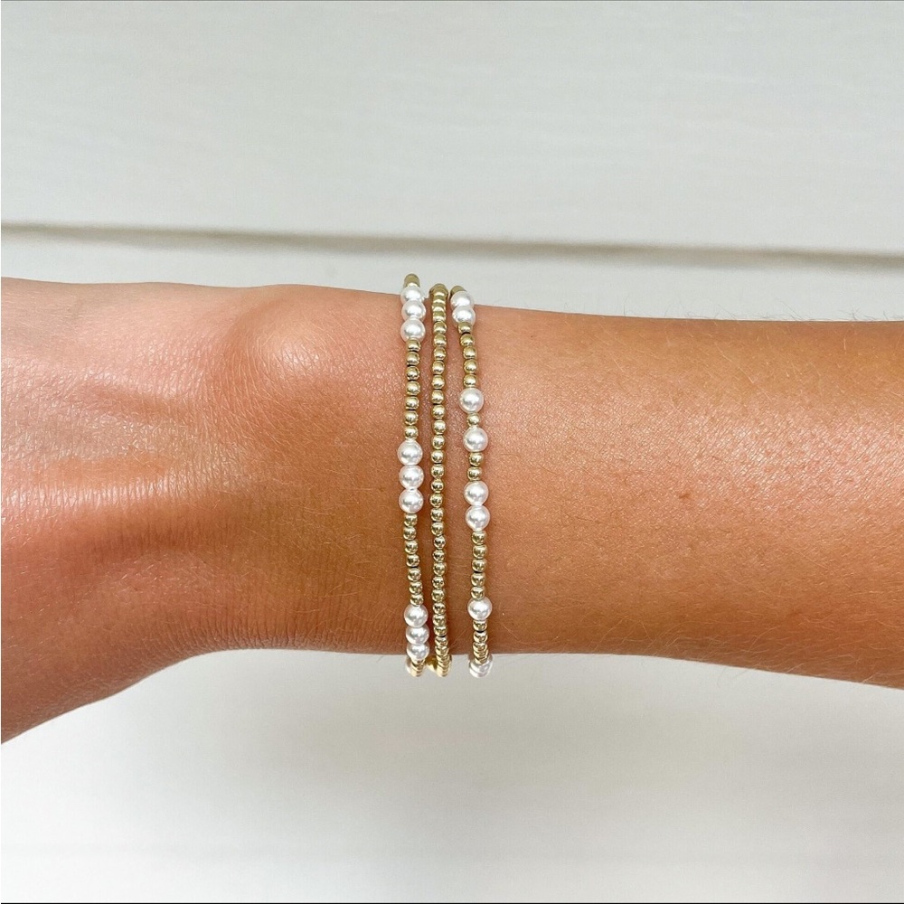 3 2mm 14K gold filled stackable bracelets